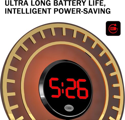 Digital Dashboard Car Clock, Touch-Sensitive Luminous LED High-Definition Time Display Clock, Alloy Anti-Rust Self-Adhesive Round Electronic Clocks, for Most Cars Home Office (Red) in Kuwait