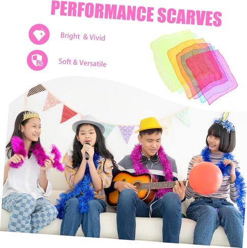 Totority 12pcs Dance Scarves for Performance Juggling and Fluorescent Props for Dance and Musical Activities in Saudi Arabia