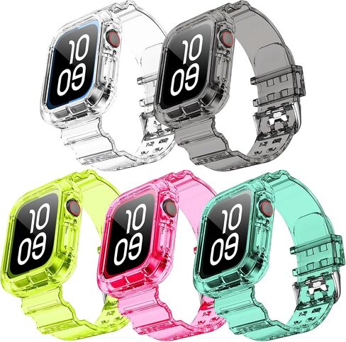 Clear Watch Band for Apple Watch 45mm 42mm 44mm Jelly Crystal Bumper Case Band for Women Men Compatible with Apple iWatch Series 9 8 SE 7 6 5 4 3 2 1 (clear 42/44/45mm) in Saudi Arabia