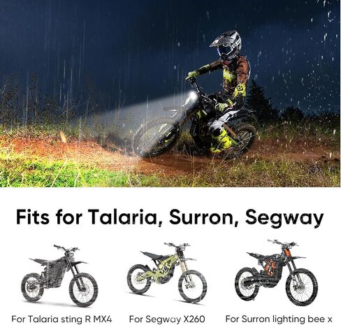مجموعة مصباح الأمامي الدراجة الأوساخ المتوافقة مع Surron ، Talaria Sting R MX4 ، Segway X260 ، 20W 6000-6500K LED BAR in Kuwait