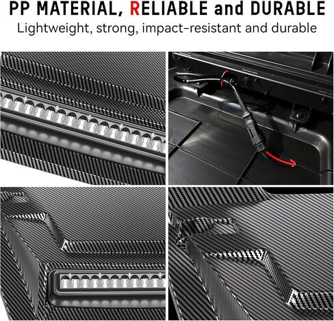 مغرفة هود مع ضوء الأضواء LED ل Honda Pioneer 700-2 700-4 14-25 ، PP Material Carbon Pattern Pattern With With With LED Auxiliary Lamp for Honda Pioneer 700 2p 4p 2014-2025 Accessories in Saudi Arabia