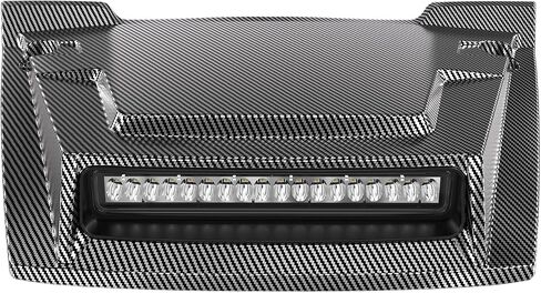 مغرفة هود مع ضوء الأضواء LED ل Honda Pioneer 700-2 700-4 14-25 ، PP Material Carbon Pattern Pattern With With With LED Auxiliary Lamp for Honda Pioneer 700 2p 4p 2014-2025 Accessories in Saudi Arabia
