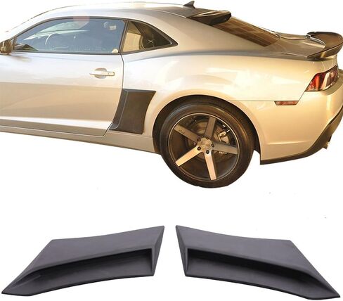 Scoop Compatible with 2010-2015 Chevy Camaro, Side Rear Body Scoops Unpainted Pair Poly Urethane PU by IKON MOTORSPORTS, 2011 2012 2013 2014 in Saudi Arabia