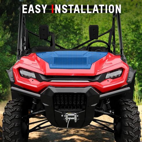 Sport Hood Scoop with Mesh for Honda Pioneer 1000 16-25, Black Front Hood Cover with Grill Vents Kit Air Flow Intake Hood Scoop for Honda Pioneer 1000-3 1000-5 1000-6 2016-2025 Accessories in Saudi Arabia