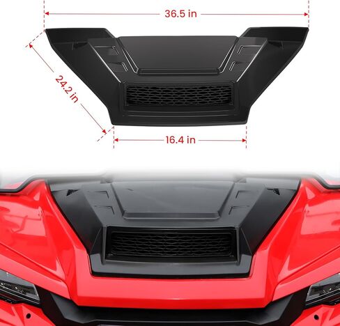 Sport Hood Scoop with Mesh for Honda Pioneer 1000 16-25, Black Front Hood Cover with Grill Vents Kit Air Flow Intake Hood Scoop for Honda Pioneer 1000-3 1000-5 1000-6 2016-2025 Accessories in Saudi Arabia