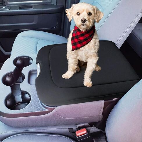 Center Console Cover Compatible with 2013-2018 Dodge Ram 1500/2500/3500 and 2013-2024 Ram 1500/2500/3500 Classic Models Accessories, Armrest Lid Leather Protective Cover(Black) in Kuwait