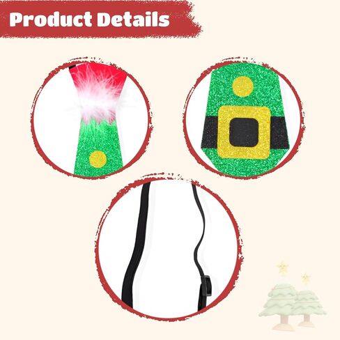 Glittery Adjustable Christmas Necktie, Elastic Holiday Tie For All Ages, Xmas Novelty Neckwear For Parties, Gifts, And Decor in Saudi Arabia