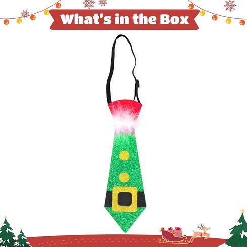 Glittery Adjustable Christmas Necktie, Elastic Holiday Tie For All Ages, Xmas Novelty Neckwear For Parties, Gifts, And Decor in Saudi Arabia