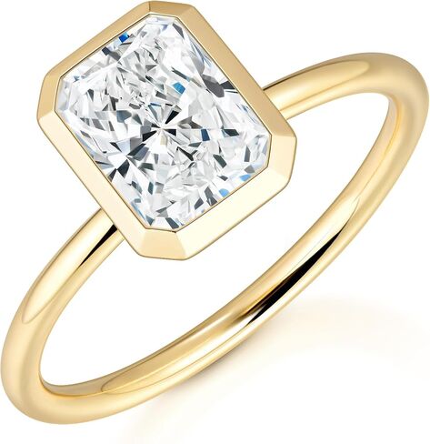 KSTYLE 14K GOLD مطلي 2CT جولة/بيضاوي/مشع قطع الخطوبة خاتم الخطوبة الوعد خاتم زواج الخواتم هدية مثالية للنساء (C Color VVS1 Clarity) in Kuwait