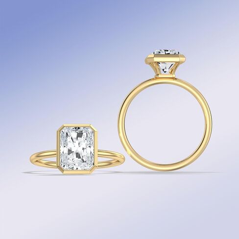KSTYLE 14K GOLD مطلي 2CT جولة/بيضاوي/مشع قطع الخطوبة خاتم الخطوبة الوعد خاتم زواج الخواتم هدية مثالية للنساء (C Color VVS1 Clarity) in Kuwait