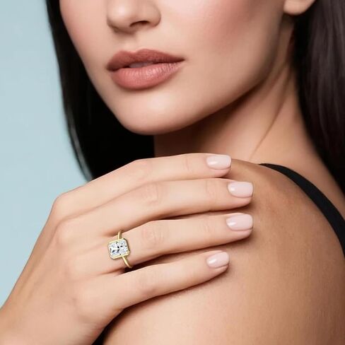 KSTYLE 14K GOLD مطلي 2CT جولة/بيضاوي/مشع قطع الخطوبة خاتم الخطوبة الوعد خاتم زواج الخواتم هدية مثالية للنساء (C Color VVS1 Clarity) in Kuwait
