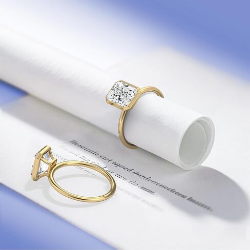 KSTYLE 14K GOLD مطلي 2CT جولة/بيضاوي/مشع قطع الخطوبة خاتم الخطوبة الوعد خاتم زواج الخواتم هدية مثالية للنساء (C Color VVS1 Clarity) in Kuwait