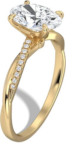 KSTYLE 14K GOLD مطلي 2CT جولة/بيضاوي/مشع قطع الخطوبة خاتم الخطوبة الوعد خاتم زواج الخواتم هدية مثالية للنساء (C Color VVS1 Clarity) in Kuwait