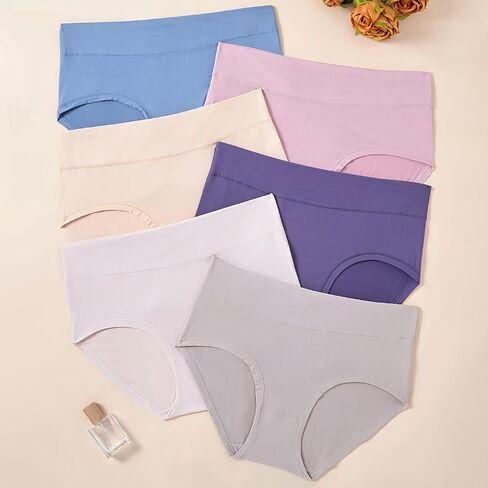 Women's Plus Size Underwear XL-5XL Panties High Waisted Briefs 6-Pack in Saudi Arabia