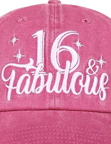 Sweet 16 Gifts Cap for Girls - Adjustable Vintage Washed Cotton Embroidered Hat，Cool & Unique Gift Idea for 16th Birthday Girl, Her, Daughter - Pink in Saudi Arabia