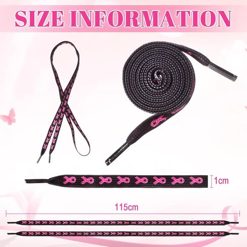 30 Pairs Pink Ribbon Shoe Laces 45'' Breast Cancer Awareness Shoelaces for Fundraising Walks Sports Football Boot in Saudi Arabia