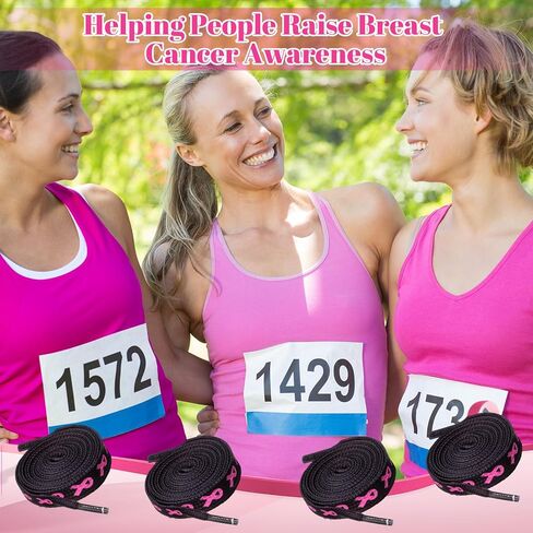 30 Pairs Pink Ribbon Shoe Laces 45'' Breast Cancer Awareness Shoelaces for Fundraising Walks Sports Football Boot in Saudi Arabia
