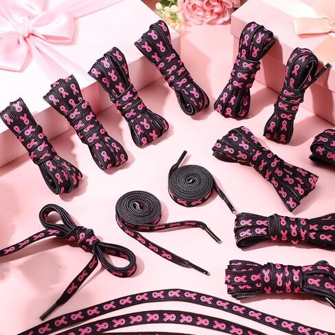 30 Pairs Pink Ribbon Shoe Laces 45'' Breast Cancer Awareness Shoelaces for Fundraising Walks Sports Football Boot in Saudi Arabia