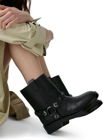 kate spade new york Women's Spade Flower Stud Smooth Leather Moto Boot Motorcycle in Saudi Arabia