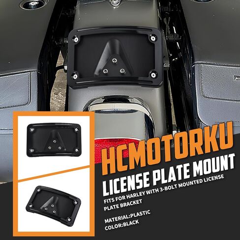 إطار لوحة ترخيص منحني منحني متوافق مع استبدال Harley 3 Hole Hole الخلفي Fender Mount لـ 3148 (Chrome) in Saudi Arabia