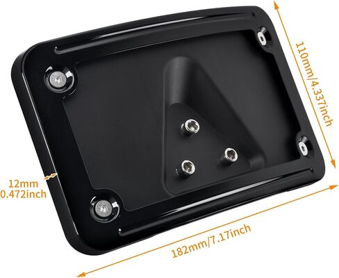 إطار لوحة ترخيص منحني منحني متوافق مع استبدال Harley 3 Hole Hole الخلفي Fender Mount لـ 3148 (Chrome) in Saudi Arabia