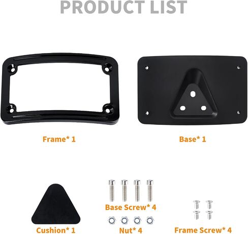 إطار لوحة ترخيص منحني منحني متوافق مع استبدال Harley 3 Hole Hole الخلفي Fender Mount لـ 3148 (Chrome) in Saudi Arabia