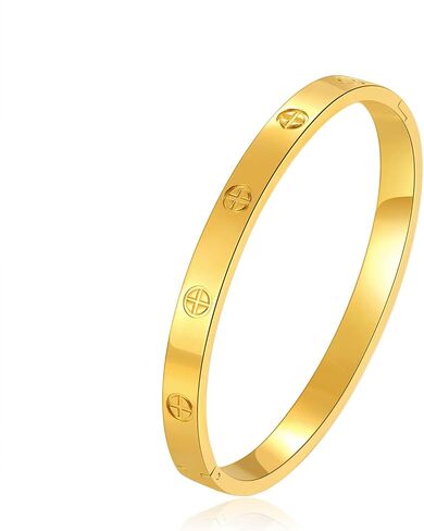 Love Bracelet Cuff 18k Gold Plated Stainless Steel Love Bracelet For Women Novelty And Mother Daughter Bracelet Jewelry Oval Bangle Witness The Of Love Wedding For Couple in Saudi Arabia