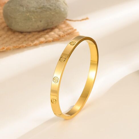 Love Bracelet Cuff 18k Gold Plated Stainless Steel Love Bracelet For Women Novelty And Mother Daughter Bracelet Jewelry Oval Bangle Witness The Of Love Wedding For Couple in Saudi Arabia