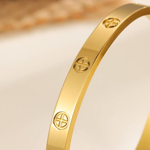 Love Bracelet Cuff 18k Gold Plated Stainless Steel Love Bracelet For Women Novelty And Mother Daughter Bracelet Jewelry Oval Bangle Witness The Of Love Wedding For Couple in Saudi Arabia