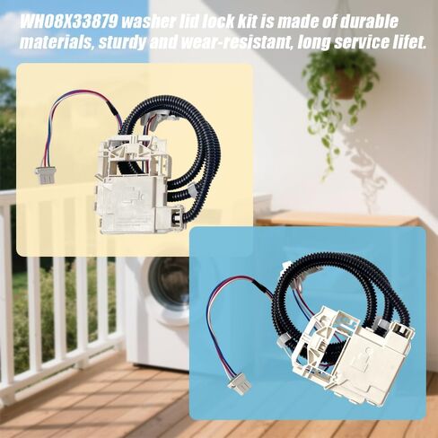 Wh08x33879 مجموعة قفل الغسالة - SPRING SPRING & IP55 مقاوم للماء ، UL معتمدة لسلسلة GE PTW600/PTW700/PTW900 ، GTW220/GTW385 ، نماذج HTW265 (يستبدل WH08X37859) in Saudi Arabia