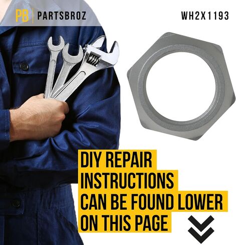 PartsBroz WH2X1193 Hub Nut - Compatible With General Electric Hotpoint Washer - Replaces AP2045284 279131 AH271505 EA271505 PS271505 WH02X1193 Ultra Durable Replacement in Saudi Arabia