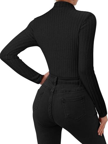 MANGOPOP Thermal Long Sleeve Shirts for Women Turtleneck Undershirts Ribbed Fitted Fleece Underwear Tops Sweatshirts in Saudi Arabia