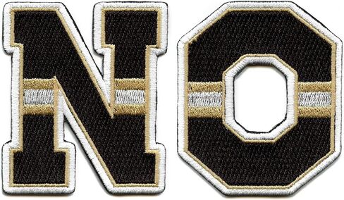 City Of New Orleans NO Letters Black Gold Football Jersey Parody Embroidered Iron On Patches in Saudi Arabia