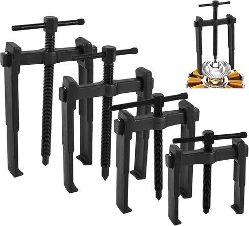 OMISTAR 4 PCS 2 Jaw Gear Puller, 3'' 4'' 6'' 8'' Adjustable Bearing Puller Remover, Hand Remover Tool Pump Pulley Remover for Flywheel, Pulley, Gear, Shaft Removal (3'' 4'' 6'' 8'') in Saudi Arabia