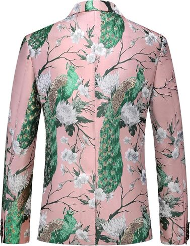 MOGU Mens Floral Blazer Paisley Suit Jacket Notched Lapel Tuxedo Men's Sport Coat for Casual Party Prom in Saudi Arabia