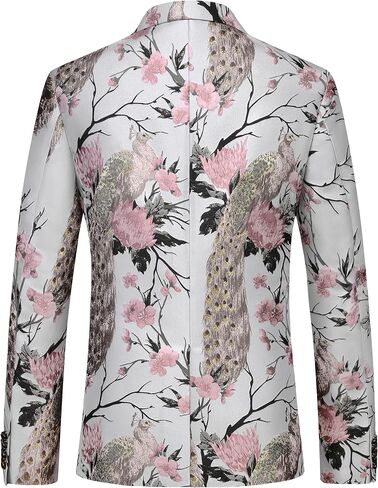 MOGU Mens Floral Blazer Paisley Suit Jacket Notched Lapel Tuxedo Men's Sport Coat for Casual Party Prom in Saudi Arabia
