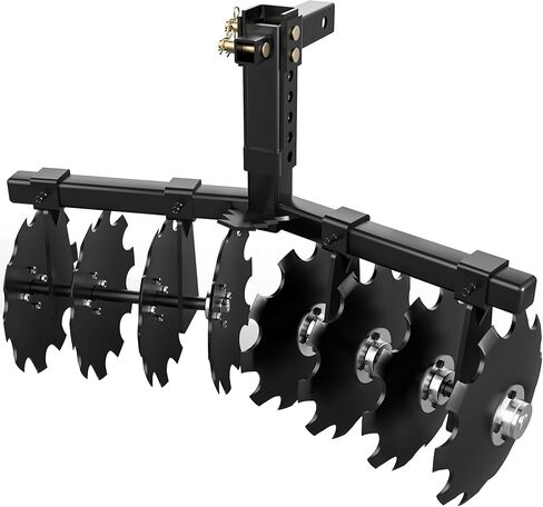 YITAMOTOR 32" Cut Width Disc Plow Harrow with Universal 2" Receiver Mount for ATV/UTV, Black in Saudi Arabia