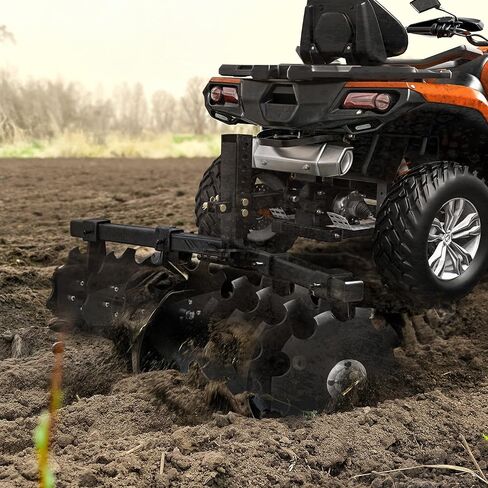 YITAMOTOR 32" Cut Width Disc Plow Harrow with Universal 2" Receiver Mount for ATV/UTV, Black in Saudi Arabia