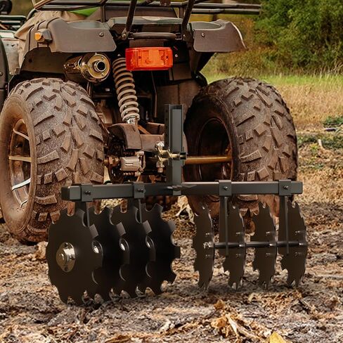 YITAMOTOR 32" Cut Width Disc Plow Harrow with Universal 2" Receiver Mount for ATV/UTV, Black in Saudi Arabia