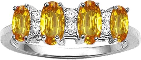 Tommaso Design Oval 5x3mm Genuine 4 Stone Citrine Ring 14kt Gold in Saudi Arabia