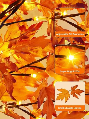 2pack 4ft 100led شجرة القيقب الاصطناعية المضاءة ، ديكور السقوط للمنزل ، شجرة القيقب مع وظيفة مؤقتة زخارف السقوط دافئ الضوء الأبيض للداخل في الهواء الطلق حصاد عيد الشكر in Kuwait