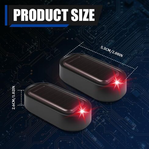 2PCS Car Solar Power Simulated Dummy Alarm, Car Alarm System, Auto Warning Interior Safety Lamp with USB Charger Port, Anti-Theft LED Flashing Security Light Fake Lamp Fit for Most Cars (Red) in Saudi Arabia