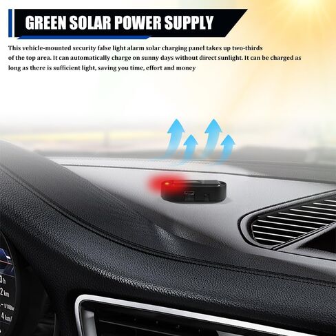 2PCS Car Solar Power Simulated Dummy Alarm, Car Alarm System, Auto Warning Interior Safety Lamp with USB Charger Port, Anti-Theft LED Flashing Security Light Fake Lamp Fit for Most Cars (Red) in Saudi Arabia
