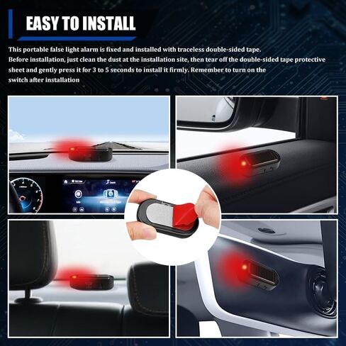 2PCS Car Solar Power Simulated Dummy Alarm, Car Alarm System, Auto Warning Interior Safety Lamp with USB Charger Port, Anti-Theft LED Flashing Security Light Fake Lamp Fit for Most Cars (Red) in Saudi Arabia