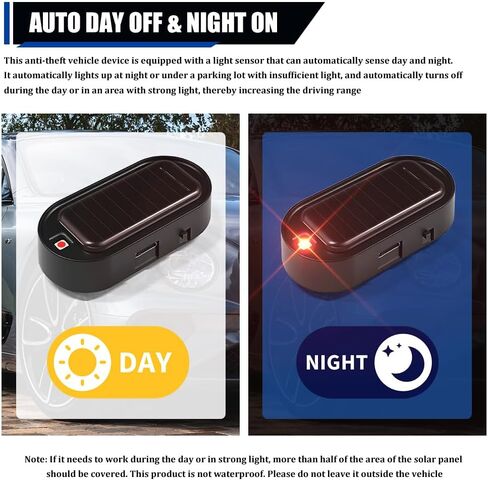 2PCS Car Solar Power Simulated Dummy Alarm, Car Alarm System, Auto Warning Interior Safety Lamp with USB Charger Port, Anti-Theft LED Flashing Security Light Fake Lamp Fit for Most Cars (Red) in Saudi Arabia
