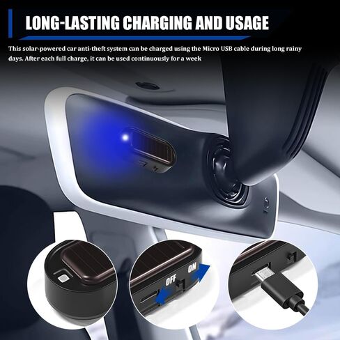 2PCS CAR SOLAR POWER محاكاة إنذار وهمية ، نظام إنذار للسيارة ، مصباح السلامة الداخلية تحذيرًا تلقائيًا مع منفذ شاحن USB ، مصباح مضاد للسرقة LED مصباح وهمي in Kuwait