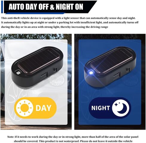 2PCS CAR SOLAR POWER محاكاة إنذار وهمية ، نظام إنذار للسيارة ، مصباح السلامة الداخلية تحذيرًا تلقائيًا مع منفذ شاحن USB ، مصباح مضاد للسرقة LED مصباح وهمي in Kuwait