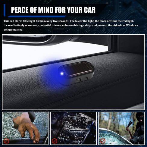 2PCS CAR SOLAR POWER محاكاة إنذار وهمية ، نظام إنذار للسيارة ، مصباح السلامة الداخلية تحذيرًا تلقائيًا مع منفذ شاحن USB ، مصباح مضاد للسرقة LED مصباح وهمي in Kuwait