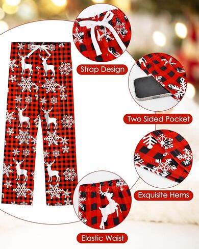 Mens Halloween Christmas Pajama Pants Soft Men Pj Bottoms with Pockets Drawstring Sleep Lounge Pant for Men (M-XL) in Saudi Arabia