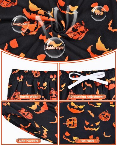 Mens Halloween Christmas Pajama Pants Soft Men Pj Bottoms with Pockets Drawstring Sleep Lounge Pant for Men (M-XL) in Saudi Arabia